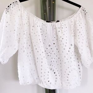 Zara crochet eyelet top